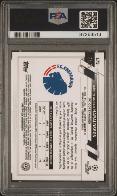 Håkon Haraldsson - 2022-23 Topps Chrome - Orange Refractor /25 - PSA 9 - FC København