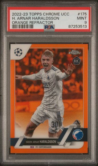 Håkon Haraldsson - 2022-23 Topps Chrome - Orange Refractor /25 - PSA 9 - FC København